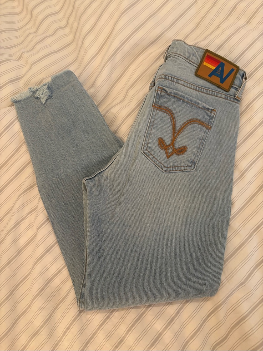 Aviator Nation Light Blue Mid Rise Slim Surfer Jeans